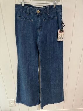 Hudson Jeans Dark Blue Wide-Leg Flare Jeans